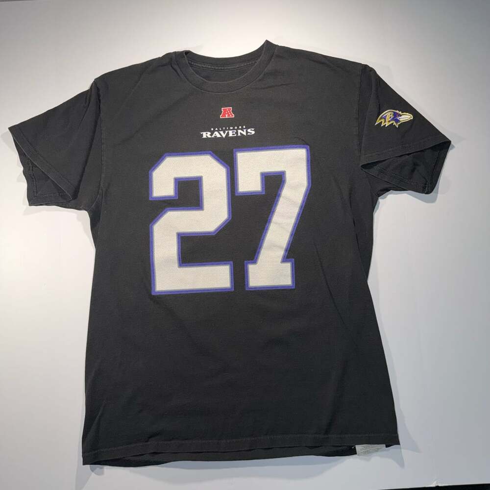 NFL Team Apparel Baltimore Ravens Ray Rice #27 Black T-Shirt Large